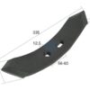 Spids (vendbar) 335x75x13mm Hulafstand 55/60mm Passer til: 0136702