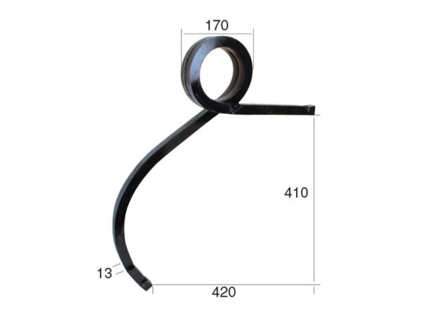 Stubharvetand - 25x25x475 Venstre ( ) Passer til: 0136602