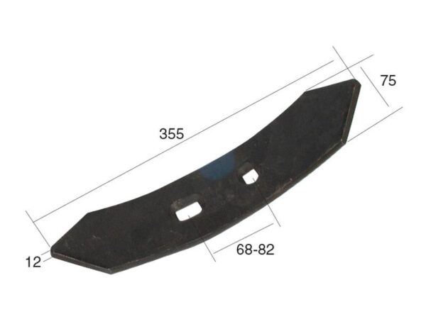 Spids (vendbar) 355x75x12mm Hulafstand 68/70mm Passer til: PB11