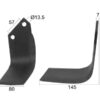 Kniv Firkantet Venstre 80x7mm Højde: 180mm. Hulafstand: 57mm. Hul Ø: 13.5mm. Passer til Dowdeswell, Howard, Kuhn Passer til: 3900