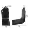 Kniv Firkantet Venstre 90x8mm Højde: 175mm. Hulafstand: 57mm. Hul Ø: 13.5mm. Passer til Dowdeswell Passer til: 63604