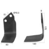 Kniv Firkantet Venstre 80x9mm Højde: 175mm. Hulafstand: 51mm. Hul Ø: 16.5mm. Passer til Dowdeswell, Howard Passer til: 9862