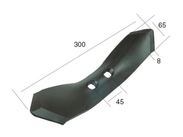 Spids (vendbar) 295x65x8mm Hulafstand 45mm Passer til: 05000504