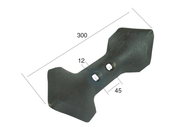 Spids (vendbar) 300x110x8mm Hulafstand 45mm Passer til: 05000514