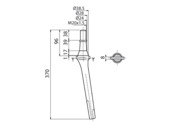Rotorharvetand 370mm. Passer til Krone Passer til: 1163214870