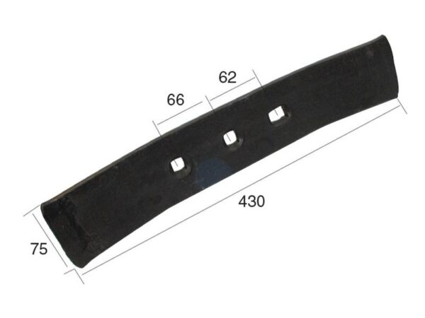 Spids (vendbar) 430x75x12mm Hulafstand 65mm Passer til: 70004943