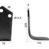 Kniv Firkantet Højre 70x8mm Højde: 205mm. Hulafstand: 46mm. Hul Ø: 14.5mm. Passer til Breviglieri, Maletti Passer til: 30412