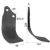 Kniv Buet Højre 80x8mm Højde: 225mm. Hulafstand: 56mm. Hul Ø: 14.5mm. Passer til Maschio Passer til: 01110426