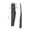 Rotorharvetand 60x12x370mm Højre. Hulafstand: 44mm. Hul Ø 12.5mm. Passer tilMaschio. Passer til: 10100266