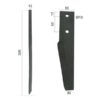 Rotorharvetand 60x12x320mm Hulafstand: 65mm. Hul Ø 13mm. Passer tilPerugini (Concept-Ransome).
