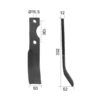 Kniv Buet Højre 50x12mm Højde: 302mm. Hulafstand: 100mm. Hul Ø: 15.5mm. Passer til Simone/Jones Passer til: COT7