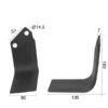 Kniv Firkantet Venstre 80x7mm Højde: 180mm. Hulafstand: 57mm. Hul Ø: 14.5mm. Passer til Celli Passer til: 422513