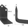 Kniv Firkantet Højre 80x8mm Højde: 180mm. Hulafstand: 57mm. Hul Ø: 14.5mm. Passer til Celli Passer til: 722533