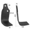 Kniv Firkantet Højre 90x10mm Højde: 223mm. Hulafstand: 68mm. Hul Ø: 16.5mm. Passer til Maschio Passer til: 20100414