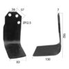 Kniv Firkantet Højre 80x7mm Højde: 182mm. Hulafstand: 34/57mm. Hul Ø: 12.5mm. Passer til Carraro Passer til: 98715