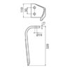 Rotorharvetand 110x15x330mm Venstre. Hulafstand: 50mm. Hul Ø 19mm. Passer tilKverneland, Maletti. Passer til: E040146