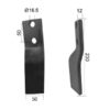 Kniv Snoet Venstre 50x12mm Højde: 230mm. Hulafstand: 50mm. Hul Ø: 16.5mm. Passer til Howard Passer til: 653256