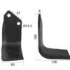 Kniv Firkantet Højre 80x8mm Højde: 165mm. Hulafstand: 57mm. Hul Ø: 14.5mm. Passer til Krone, Kuhn Passer til: 51921600