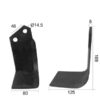 Kniv Firkantet Venstre 80x8mm Højde: 188mm. Hulafstand: 46mm. Hul Ø: 14.5mm. Passer til Kverneland, Maletti