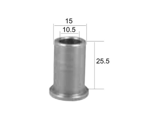 Bøsning ID: 10.5mm, Udv. Ø: 15mm, Længde: 25.5mm - Passer til Bomford Passer til: 0280101