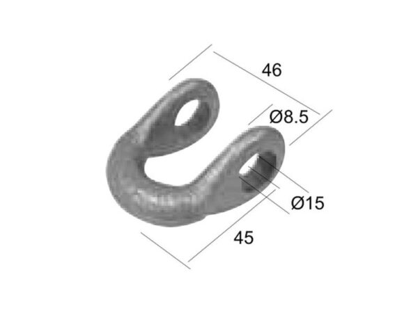 Sjækel Hul Ø 16.5mm, Dybde: Width: 47mmmm, Højde: 58mm - Passer til Bomford Passer til: 0589501