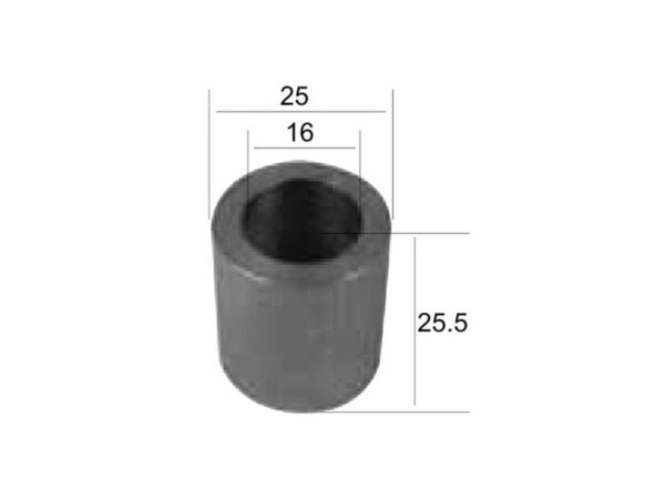 Bøsning ID: 16mm, Udv. Ø: 25mm, Længde: 25.5mm - Passer til Bomford, Kuhn Passer til: 0280701