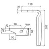Rotorharvetand 60x18x295mm Venstre. Hulafstand: Hul Ø 19mm. Passer tilAmazone. Passer til: 954427S