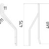 Rivefjeder - Højre - Længde:460mm, Bredde:137mm, Ø11mm - Passer til Vicon Passer til: 99136241