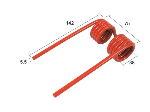 Pick-up fjeder - - - Længde:142mm, Bredde:75mm, Ø5.5mm - Passer til Kemper, Krone, Strautmann Passer til: 9381580