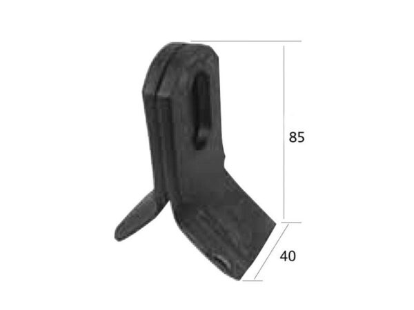 Slagle (Y-type), Længde: 85mm, Bredde: 40mm, Hul Ø: 32x16mm, Tykkelse: 6mm. Passer til Bomford Passer til: 0281201