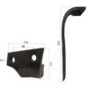 Rotorharvetand 110x14x350mm Venstre. Hulafstand: 68mm. Hul Ø 17mm. Passer tilKuhn. Passer til: 52552500