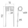 Pick-up fjeder Længde:172mm, Bredde:72mm, Ø5mm - Passer til John Deere Passer til: CC25176
