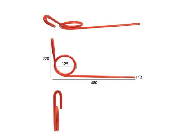 Efterharvetand - Ø12mm, Længde: 480mm Passer til: 400975