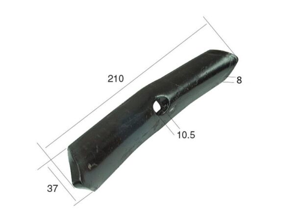 Spids (vendbar) 210x40x8mm