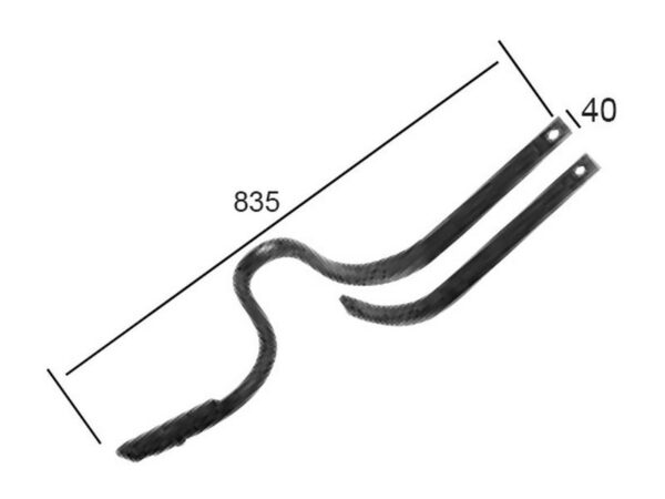 Tand (udjævner) - Sektion mm 40 x 10, Længde (mm) 770