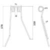 Rivefjeder - Højre - Længde:378mm, Bredde:114mm, Ø9mm - Passer til PZ, Fransgard, Pottinger, Sitrex Passer til: PZ111