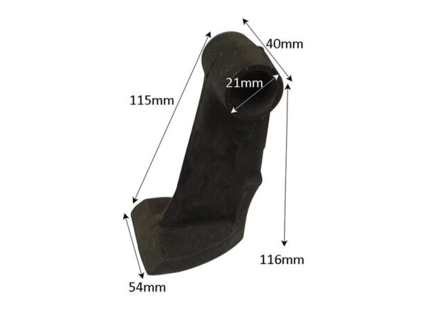 Slagle (Hammer), Topbredde mm: 40mm, Nederste bredde mm: 54mm, Hul Ø: 21mm, Radius 115mm - Passer til McConnel, Berti Passer til: 7114312