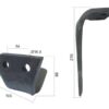 Rotorharvetand 100x15x270mm Venstre. Hulafstand: 54mm. Hul Ø 17mm. Passer tilPerugini (Concept-Ransome). Passer til: 320425