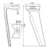 Rotorharvetand 110x25.5x318mm Venstre. Hulafstand: Hul Ø 19.5mm. Passer tilKuhn. Passer til: 52596510