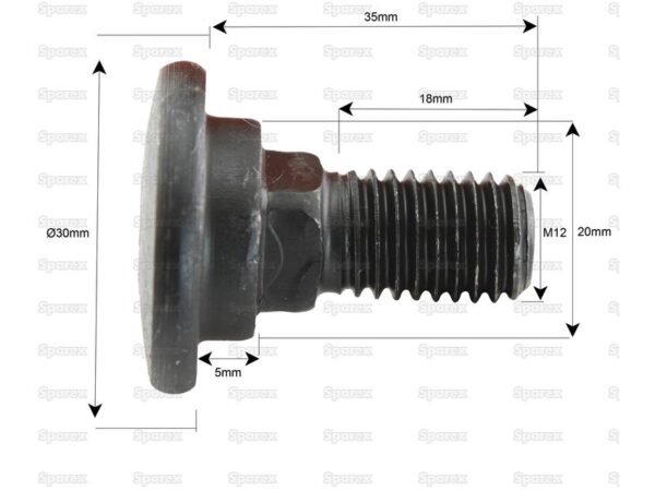 Knivboltsæt- M12x35mm - Passer til Taarup, Kverneland Passer til: 56.403.00