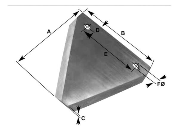 Knivblad - takket overside - 83x76x2.75mm - Hul Ø6.5mm - Hulafstand 51mm - Passer tilClaas Passer til: 6112031