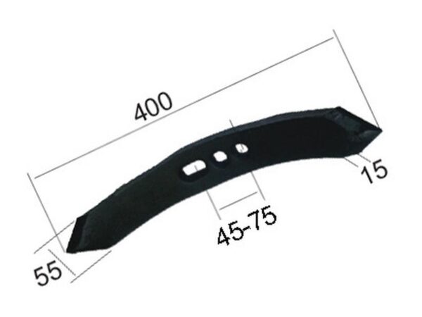 Spids (vendbar) 400x55x15mm Hulafstand 45/75mm