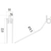 Rivefjeder - Højre/Venstre - Længde:612mm, Bredde:91mm, Ø9.5mm - Passer til Kuhn Passer til: 57562500