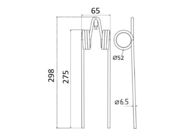 Rivefjeder - - - Længde:275mm, Bredde:65mm, Ø6.5mm - Passer til PZ Passer til: PZ69