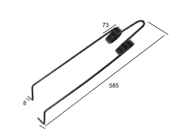 Efterharvetand - Ø8mm, Længde: 585mm Passer til: 495754