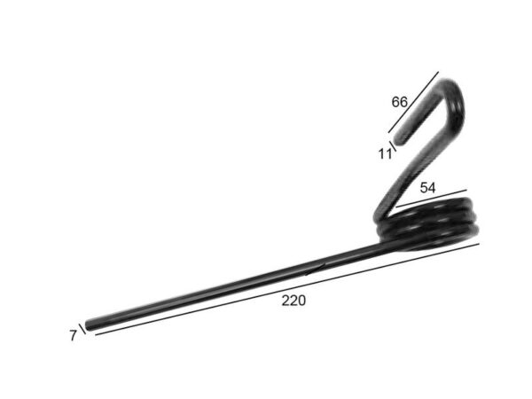 Efterharvetand - Ø7mm, Længde: 220mm Passer til: FJX0348