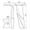 Rotorharvetand Forstærket (karbide) 120x16x315mm Venstre. Hulafstand: Hul Ø 19mm. Passer til Kuhn. Passer til: 2500090C