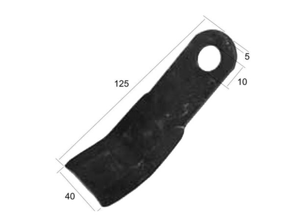 Slagle (Y-type), Længde: 120mm, Bredde: 40mm, Hul Ø: 10mm, Tykkelse: 5mm. Passer til Caroni Passer til: 05001200
