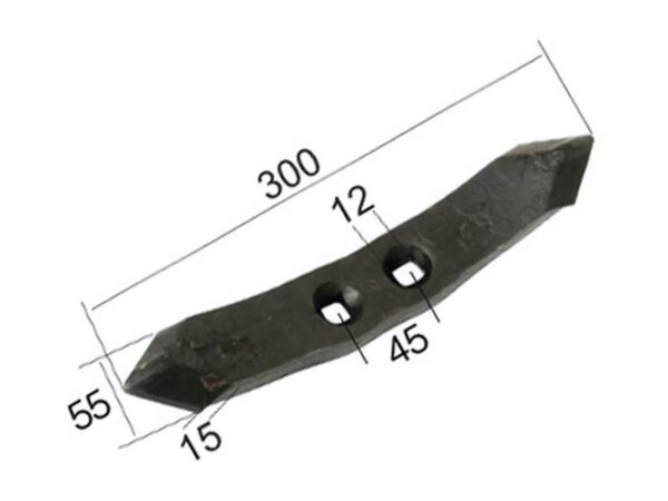 Spids (vendbar) 300x55x15mm Hulafstand 45mm