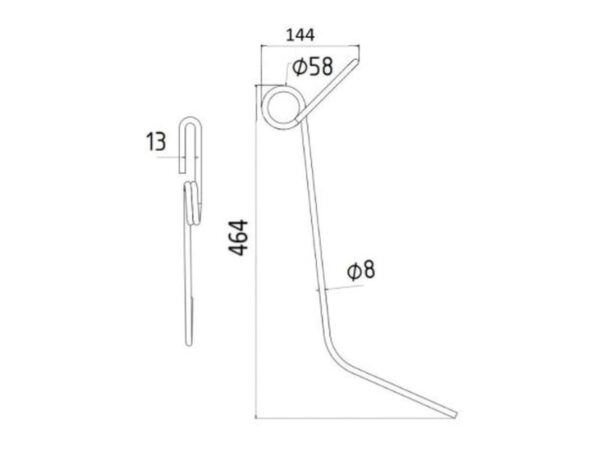 Rivefjeder Længde:464mm, Bredde:29mm, Ø8mm - Passer til Browns Passer til: 71663